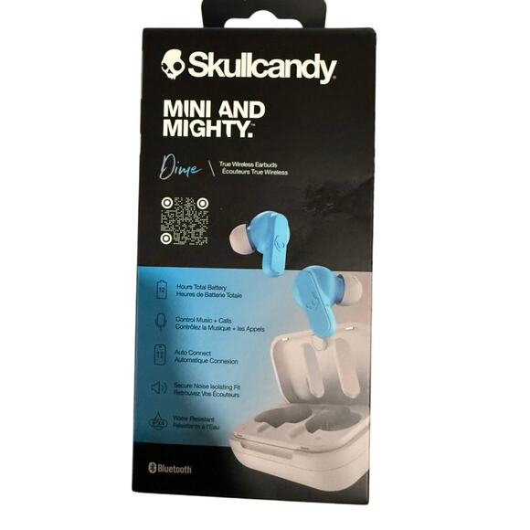 NEW Skullcandy Dime True Wireless in-Ear Earbud - Light Grey/Blue Bluetooth - Picture 6 of 9